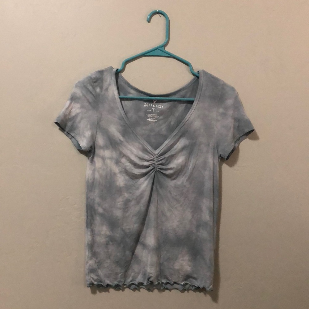 AEO Stormy Blue Tie-die Tee